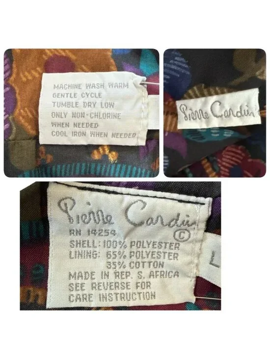 Vtg Pierre Cardin Womens Jacket Large Multicolor Paisley Elastic Hem Cuffs Zippe - Picture 15 of 16